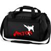 minimutz Borsa sportiva Karate con nome per ragazzi | Borsa da viaggio personalizzata per bambini per arti marziali Judo | Grande per società sportive, Nero , Set 1-tlg. Einzeln, Sportivo