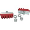 seba.ricambi Coppia Pattini Freno Freni Rosso con Dado e Rondella 40 mm x 13 mm per Bici Biciclette Modello Universale Sport Olanda Torino ECC