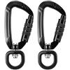 Lixada 4KN Moschettone Girevole Forma D 360° Ruotabile Portatile Piccolo Moschettone Spinner Blocco Automatico per L'arrampicata Campeggio Guinzaglio per Animali Domestici Amaca 2 Pezzi