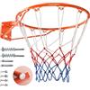 Dripex Canestro da basket massiccio, diametro 45 cm, montaggio a parete, rete da basket con anello in acciaio, per interni ed esterni (arancione)