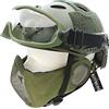 Koyheng Tattica PJ Type Airsoft Casco Veloce e Maschera di Protezione per le Orecchie a Rete Pieghevole a Mezza Faccia con Occhiali Set di Protezione Integrale