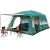 CSARPECT Tenda Campeggio 5-8 persone, 4 Stagioni Doppio Strato Tent Familiare Tunnel Zaino Copertura impermeabile Antivento pavimento cucito Attività All'aperto Viaggi (DarkGreen, 5-8People)