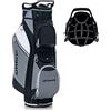 COSTWAY Borsa da Golf con 14 Divisori, Sacca per Mazze da Golf con Borsa Termica, Cappuccio Impermeabile, Maniglie e Tracolla, Ideale per Uomini e Donne, Nero e Grigio