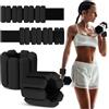 MESUADESI Set di 2 pesi da polso e caviglia, indossabili, per donne e uomini, in silicone, regolabili, per braccia e gambe, per passeggiate, yoga, pilates, corsa, danza, palestra, 0,9 kg (nero)