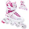 RAVEN Inline Skates Pattini in linea per bambini ragazze regolabili (Grace, 31-35 (20,5cm-23cm))