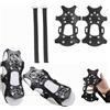 TUKNN Ramponi da Ghiaccio, Spikes Scarpe, Rampini per Scarpe, Ramponi da Neve, Ice Tacchetti, Dotata di 11 Denti e 2 Legami in Nylon, Ottimo per lo Sci, Ghiaccio e Neve, Nero, L