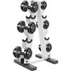 awolsrgiop Supporto per manubri fino a 5 paia di manubri, portata 100 kg, design con telaio ad A, salvaspazio, per allenamento a casa e palestra, struttura in acciaio, colore bianco
