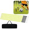YUENFONG Pali da Slalom 1,8 m Set di 6 Pali da Ostacoli Pali da Ginnastica Pali da Allenamento, per Calcio, Atletica, Allenamento coordinativo (Giallo)