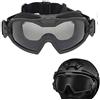 WLXW Occhiali Tattici Antiappannamento con Ventola per Softair All'aperto Paintball Sport Militare Caccia e Tiro Occhiali di Sicurezza Sci Snowboard Sport da Bici,Nero