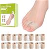 Bukihome Separatori per dita dei piedi sovrapposte, Correttore per alluce valgo in gel e Distanziatori raddrizzatori per dita dei piedi in tessuto per donne e uomini, Sollievo dall'alluce valgo con