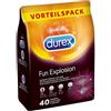 Durex Fun Explosion Mix di Preservativi Sottili, Con Rilievi e Nervature e Aromatizzati, 40 Profilattici, Esclusiva Online