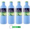 Beni Culinari Felce Azzurra Bagnodoccia Fresco - 4 panni per il corpo, gel doccia con fiori di bergamotto e cedro, profumo inconfondibile, idrata la pelle 650 ml + portachiavi Beni Culinari