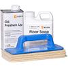 Boen Parkett - Boen Oil Freshen up - incolore 1 litro - 1 supporto per cialde - 4 tamponi di lana Boen Floor Soap 1 lt.