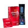 Durex Preservativi Supersottile 10 Profilattici Regular Fit vestibilità regolare + Durex Gel Lubrificante Pleasure Eternal