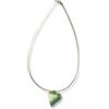 Handmade Collana con filo dorato e Cuore (Verde)
