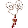 Generico Collana all'uncinetto con perline e ciondolo a cuore in ceramica (Arancio)