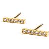 Elegant Jewel Box - Takis Pavlopoulos & Elegant jewel box Women Tiny diamond bar earrings in solid Gold 9k, 14k, 18k, Dainty diamond earrings, Minimalist bar earrings with diamonds, Diamond bar studs