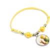 Generic Bracciale Piccolo Principe e volpe disegno a colori - braccialetto con cordino cerato giallo