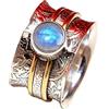 Kanika Jewelry Trove 925 Sterling Silver Moonstone Cut Handmade Ring Bands for Women & Girl