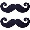 Bling! Handmade Baffi Toppa Ricamata Termoadesiva | Cucire | Emblema Applique Distintivo Spilla Abbigliamento T-shirt Jeans Cappelli Pantaloni Borse Accessori Giacche Zaino | 6cm PACK 2