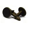 Handmade 2 gemelli polsino bottoni resina nero ottone bronzo 14mm regalo personalizzato natale compleanno matrimonio uomo amico coppia grazie maestro papà giorno