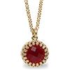 ANEMONE JEWELRY Anemone 14k Oro Rosa Granato Collana - Ciondolo Rotondo Collana Gemma, Collana Donna Pietra di Nascita - Gioielli Fatti a Mano Moda e Regalo per Donne - Scegli il Tuo Materiale
