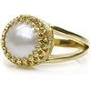 ANEMONE JEWELRY Anello Trendsetting Giugno di Anemone Gioielli - Anello con Perle Acqua Dolce 10mm di Oro 14K - Fascia Oro Massiccio - Anello Gemma Artigianale - Indossare per Feste, Ufficio, Casual - Taglie 3-12.5