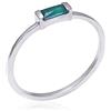 ELAMMO JEWELS ELAMMO Anello Dainty Verde Smeraldo Fatto a Mano, Anello Baguette (20)