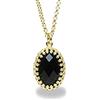Anemone Jewelry Delicata Onice Nera Collana - Classica Collana con Ciondolo Oro, Collana da Stratificazione Quotidiana, Collana Gemma - Regalo Personalizzato di Gioielli per Lei - Scegli la Lunghezza