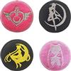 Bling! Handmade Ragazza Toppa Ricamata Termoadesiva Anime Cartoni Animati | Cucire | Emblema Applique Distintivo Spilla Abbigliamento T-shirt Jeans Cappelli Pantaloni Borse Accessori Giacche Zaino | 7cm PACK 4