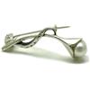 Empress Jewelry Spilla in argento 925 Fiore con perla A000008