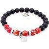 PSS Bracciale donna con pietra naturale onice nero e diaspro rosso | Emily