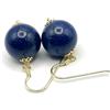 Generic Orecchini con Lapislazzuli Blu, Pendenti in Vermeil Oro Giallo Italiano, Gioielli Estate, Bijoux Fatti a Mano, Regalo per Lei