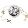 Albalu.it Idee regalo on line 100% itali Albalù Collana Rosario Argentato con Portarosario Portapillole Angelo con Lanterna - Figure Sacre in Argento Laminato Made in Italy