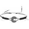 ibamboli il gioiello degli affetti ibamboli - bracciale cordino nautico con iniziale C in argento e zirconi (Nero)