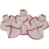 C'era una volta un filo Set 3 angioletti. Decorazioni albero di Natale. Segnaposti natalizi. Ornamenti e decorazione casa. Fatto a mano ad uncinetto in cotone. Idea regalo o da collezione handmade (rosso sfumato)