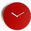 Generico Orologio da Muro in Legno Tondo Silenzioso, 25 cm, Rosso Rubino