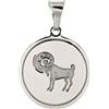 Moun Jewels Medaglietta tonda con inciso il segno zodiacale ARIETE (21 marzo - 20 aprile). In argento 925 rodiato. Spedizione gratuita in tutta Italia. Scatolina MOUN in omaggio. Collezione Chiedilo alle Stelle.