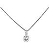 Handmade Collana a catena veneziana sottile 0,6 mm con pendente in argento cuore. Collana da donna in argento sterling 925