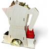 WHITE COMET Porta Capsule e Cialde in Legno Moka, Organizzatore Accessori Caffè, Contenitore Bicchierini, Palette Zucchero, Porta Capsule Compatibile Macchine Domestiche, Cucina e Ufficio