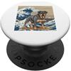 Rottweiler Puppy Lover PS Rottweiler giapponese Kanagawa Wave Surf amante dei cani PopSockets PopGrip Adesivo