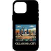 Oklahoma City Travel Art Studio Custodia per iPhone 16 Pro Max Oklahoma, skyline città, retro, vendemmia, arte, design