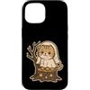 ghost cat stump stars cute Halloween pum Custodia per iPhone 15 Gatto fantasma su moncone con stelle