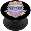 Cheerful Carnival Face Paint Studio Grap Blu Clown Kawaii Circus Carattere Divertente Ritratto Grafico PopSockets PopGrip Adesivo