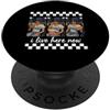 Funny Baseball Mom Vintage 3 Panel Coffe I Live Here Now Baseball Mamma Mamma Ice Coffee Popcorn Hot Dog PopSockets PopGrip Adesivo