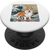Corgi Puppy Lover PS Corgi Giapponese Kanagawa Wave Surfing Dog Amante PopSockets PopGrip Adesivo