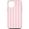 Y2K Pink Vertical Stripe Aesthetic Custodia per iPhone 12/12 Pro Elegante motivo geometrico a righe rosa stile preppy estivo