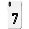 Retro Sports Team Football Group Costume Custodia per iPhone X/XS # 7 Bianco Vintage Numero 7 Sport Fan Soccer Style