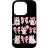 Coquette Bow Aesthetic Cat Graphic Women Custodia per iPhone 14 Pro Simpatico fiocco per gattino, per amanti dei gatti