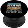 Oklahoma City Travel Art Studio Oklahoma, skyline città, retro, vendemmia, arte, design PopSockets PopGrip Adesivo